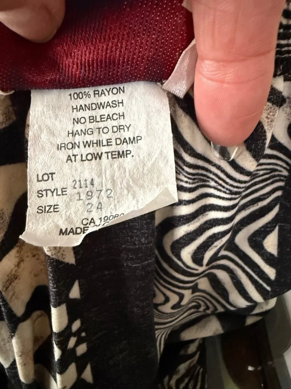 LAmadei Plus Abstract Black & Cream Maxi Skirt 24W
